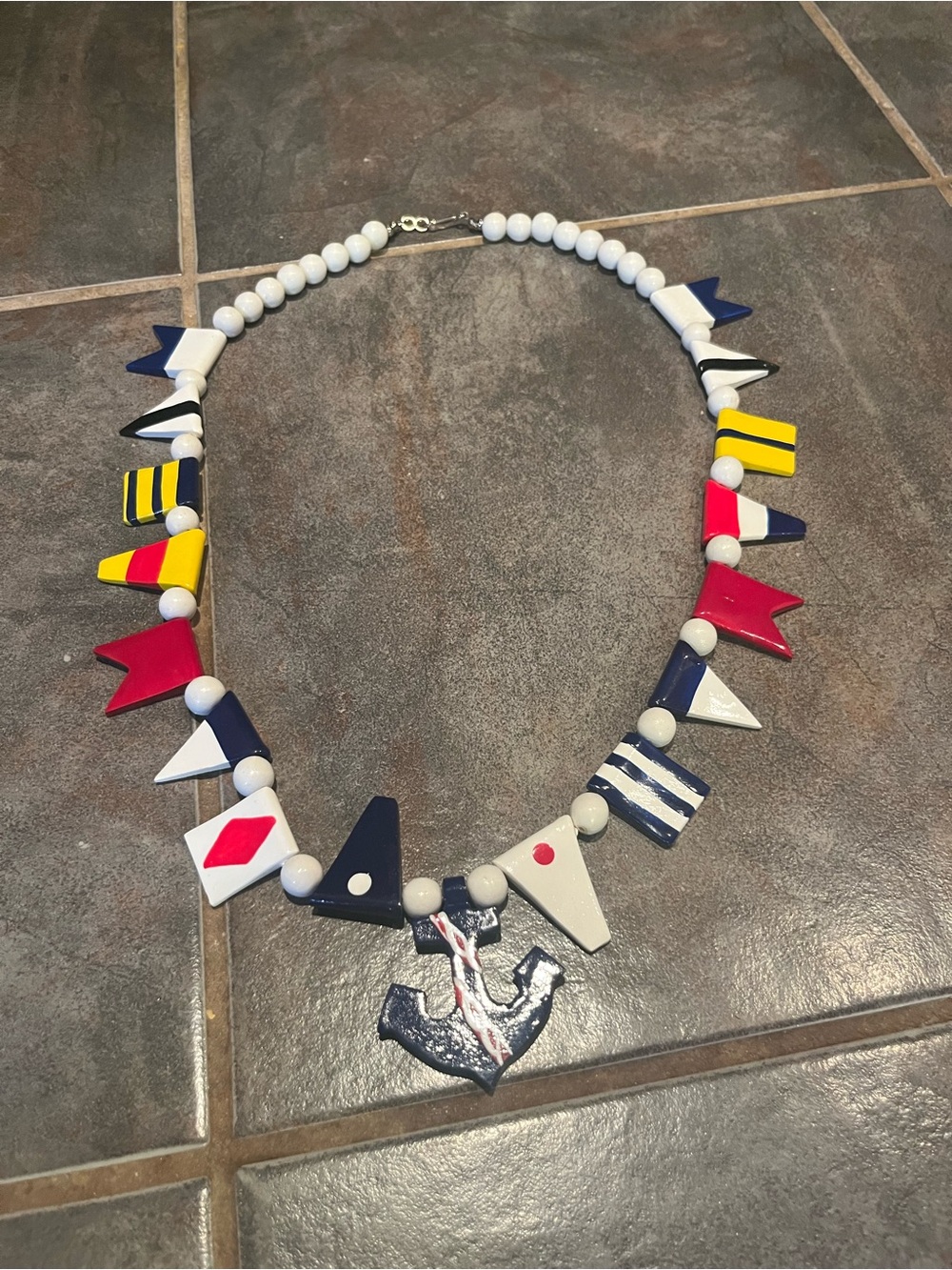 Nautical Flag Bead Necklace - Multi-Color